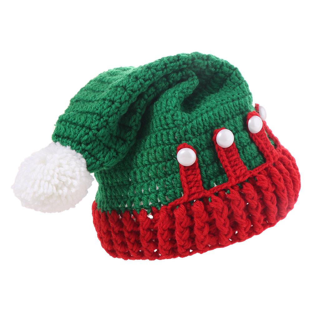 Creative Knitted Crochet Caps Thicken Santa Knitted Hat Christmas Hat  Winter Accessories