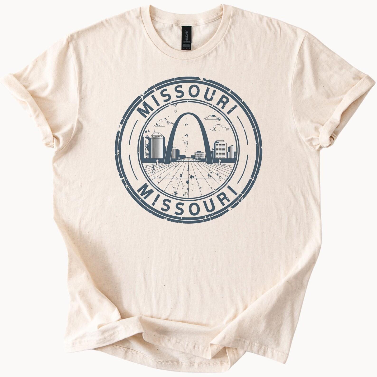 Missouri State T Shirt St Louis Arch Skyline Graphic Tee Missouri Souvenir Shirt Gateway Arch Cityscape Missouri State Shirt 160