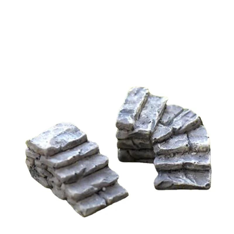 

5pc Stone Stairs Figures Miniature Figurine Mini Fairy Garden Micro Landscape Tank Animal Statue Craft 5pc Straight
