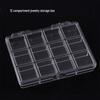Nail Art 12-Grid Transparent Storage Box for Accessories & Electronic Components