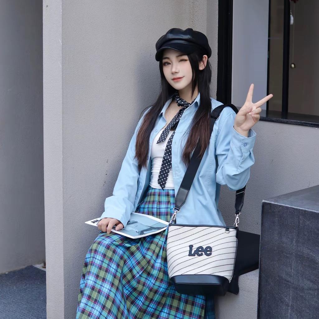 New Lee Fabric Crossbody Bag, Shoulder Bag, Adjustable Strap Regular Women's Ecru LE240071M-903
