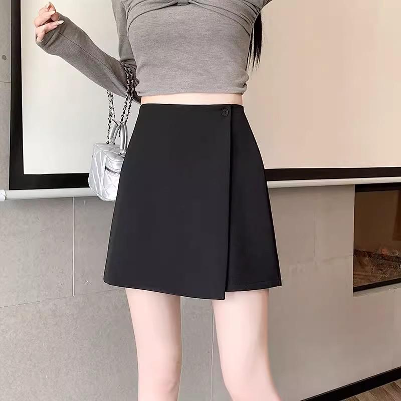High-Waist Irregular A-Line Midi Skirt for Summer 2025 - Slimming & Versatile for Women