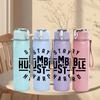 1PC Stay Humble Hustle Hard Text 750ml Color Plastic Sports Water Bottle Leakproof Flip Straw Lid Suitable for Sports Office Home Use