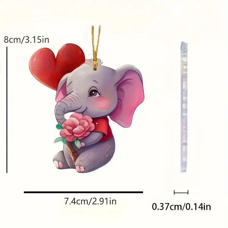 Unique Elephant Acrylic Car Ornament For Quirky And Cheerful Interior Design