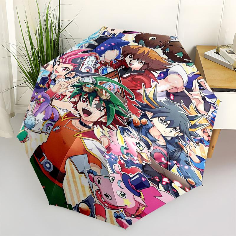 

1pc Outdoor Umbrella with Yu-Gi-Oh! Characters - Automatic Opening/Closing, Portable 3-Fold Design, 8-Rib Iron Frame - Perfect Gift for Fans, Tra