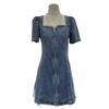 2025 Summer Women's Lace Denim Short Dress - Age-Reducing Design, Slimming Tummy Control, Thin Style