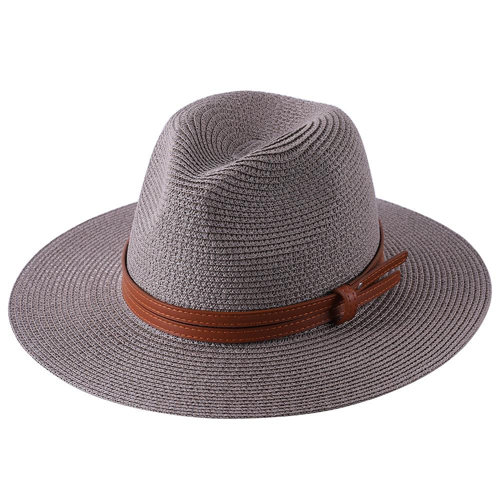 Large Size 56-58 59-60cm New Natural Panama Straw Hat Summer Men Women Wide Brim Beach UV Protection Fedora Sun Hat Sale