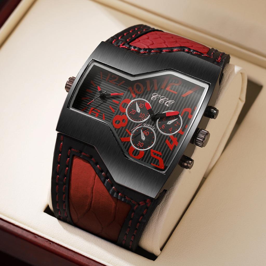Luxury Men Watches Big Dial Quartz Watch Casual Leather Band Men Sports Wristwatches Relogio Masculino