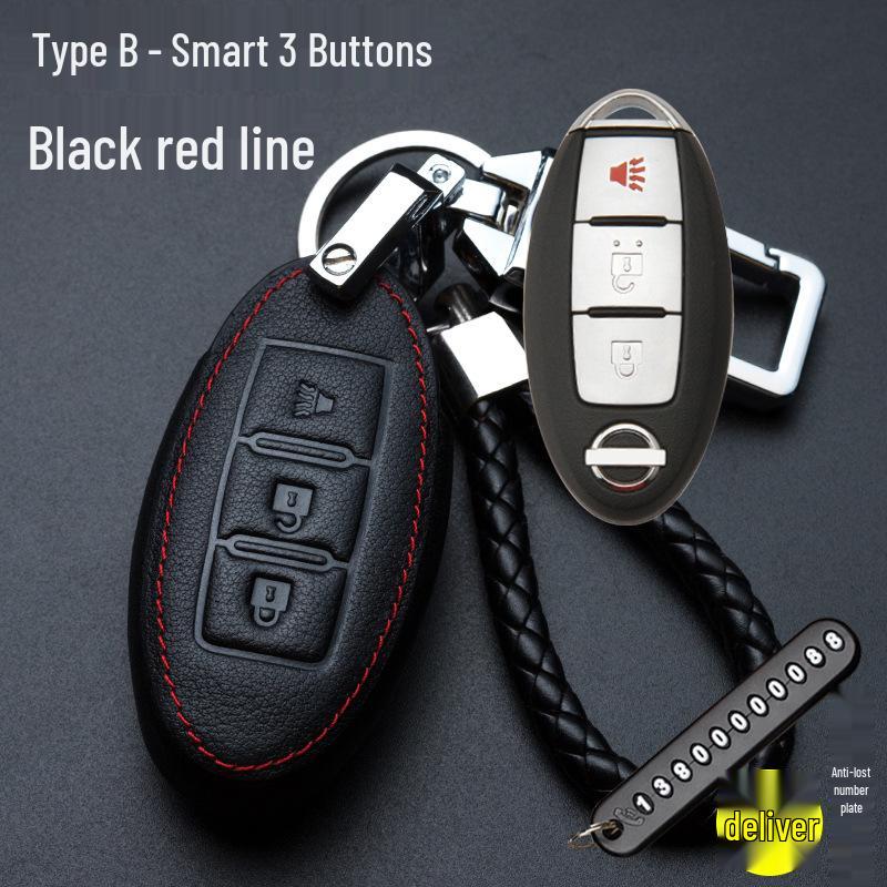 Kompatible Schlüsselhülle für Nissan Sylphy, Qashqai, Teana, Kicks, Tiida und Bluebird