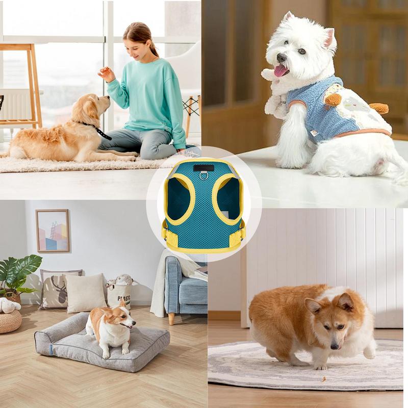 Welpengeschirr Verstellbares Geschirr Mit Reflektierenden Streifen Und Tracker-Schlitz Weiches Atmungsaktives Kleinhundegeschirr Zum Spazierengehen Laufen