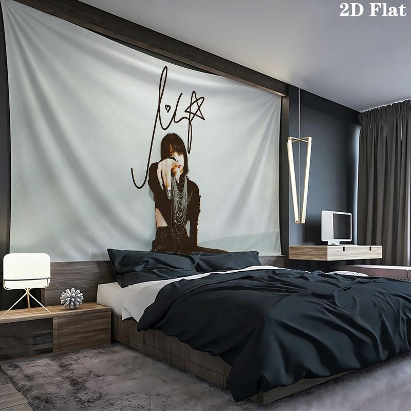 LISA Wall tapestry, aesthetic printed fabric blanket, suitable for bedroom, living room, and home decor.