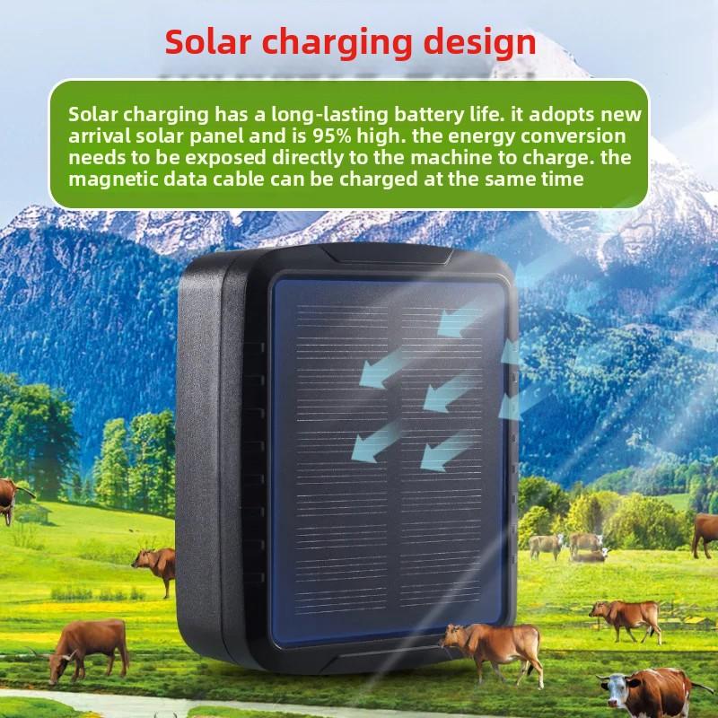 4G Solar GPS Livestock Tracker Remote Anti-Lost Tracking Device for Cattle Sheep Pasture Grazing Positioning Pet Products
