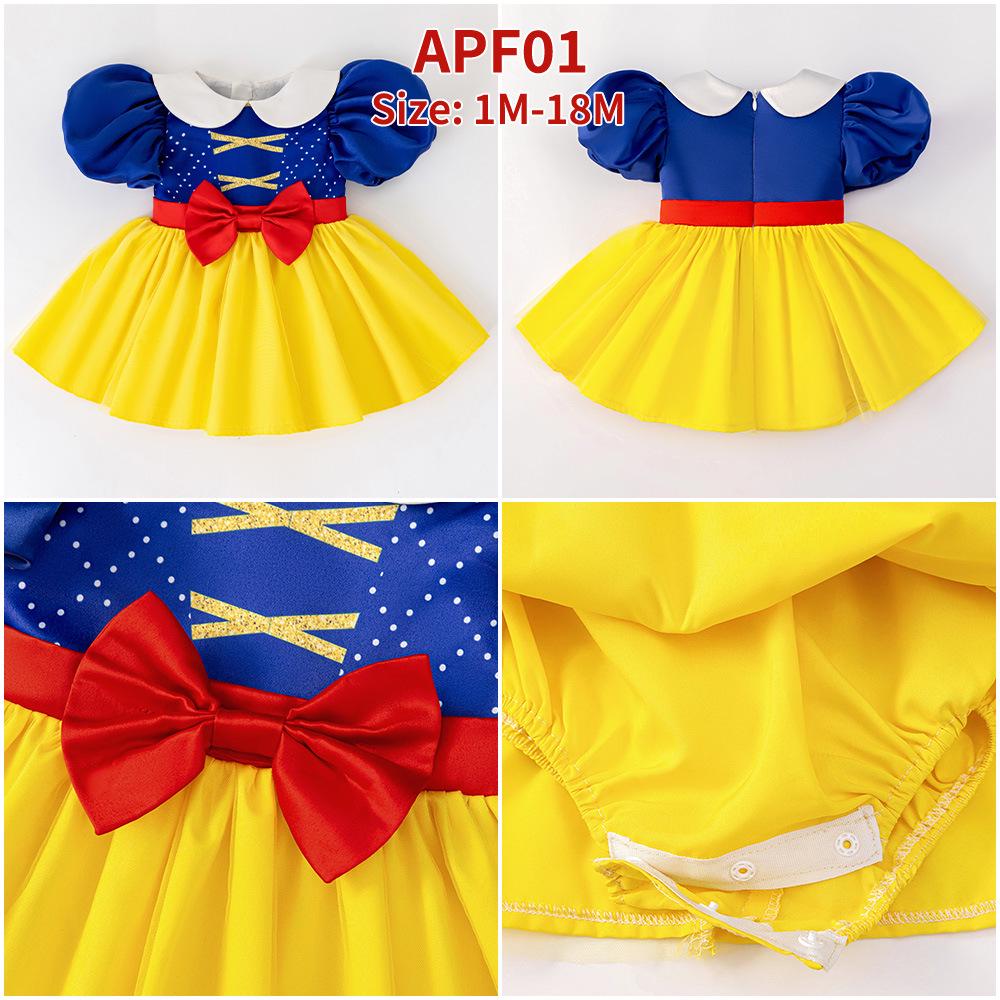 Cross-Border Infant & Toddler Snow White Onesie Dress for First Birthday
