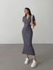 European & American Fishtail Knit Dress: Women's Summer Slim Fit Polo with Short Sleeves and Hip Wrap Skirt