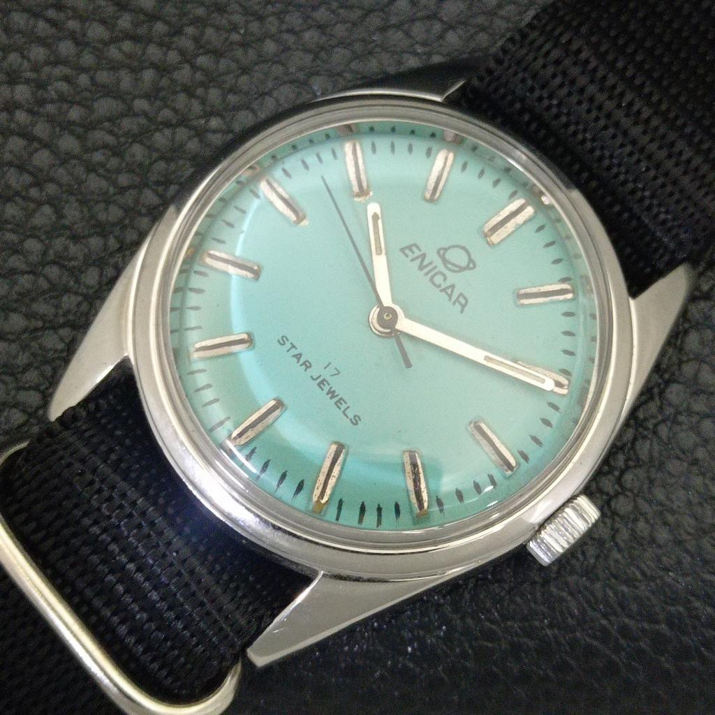ENICAR STAR JEWELS HAND-WINDING 1140 SWISS MENS VINTAGE WATCH a703787-1 R213e-a703787