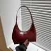 Premium texture underarm bag personalized retro glossy crescent bag trendy versatile shoulder bag women