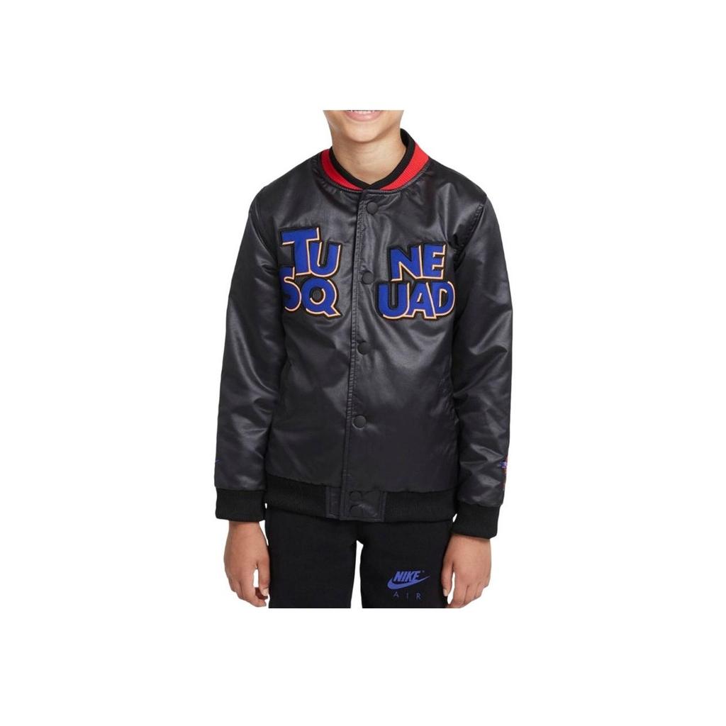Nike Letter Print Baseball Collar Jacket Kids Jackets Black DM2981-010