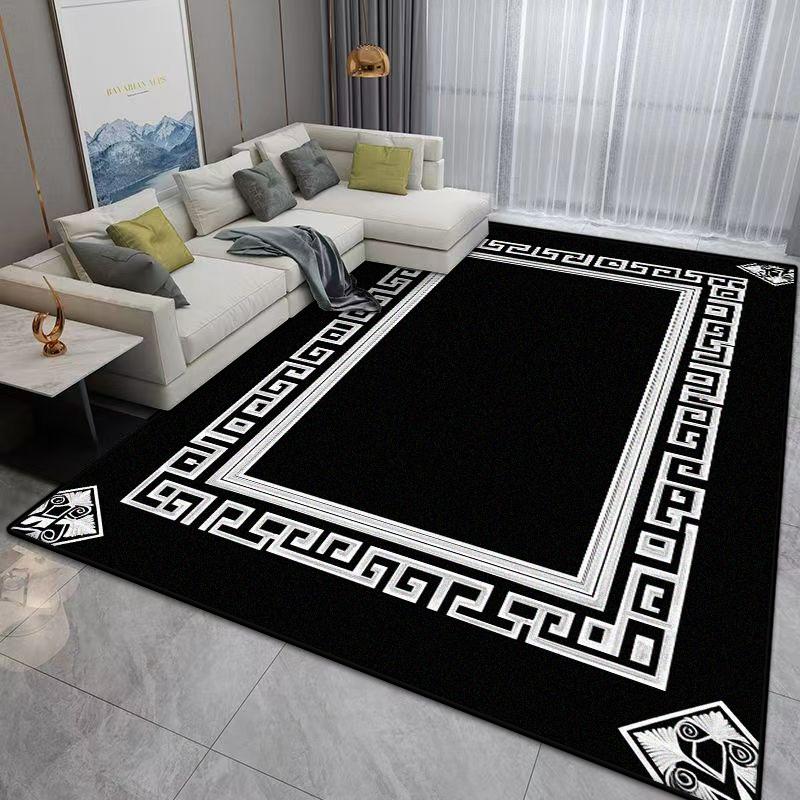 Modern Decorative Carpet black Living Room Minimalist Style Home Decor Home Large Area Bedside Washable Floor Mat Dining Room