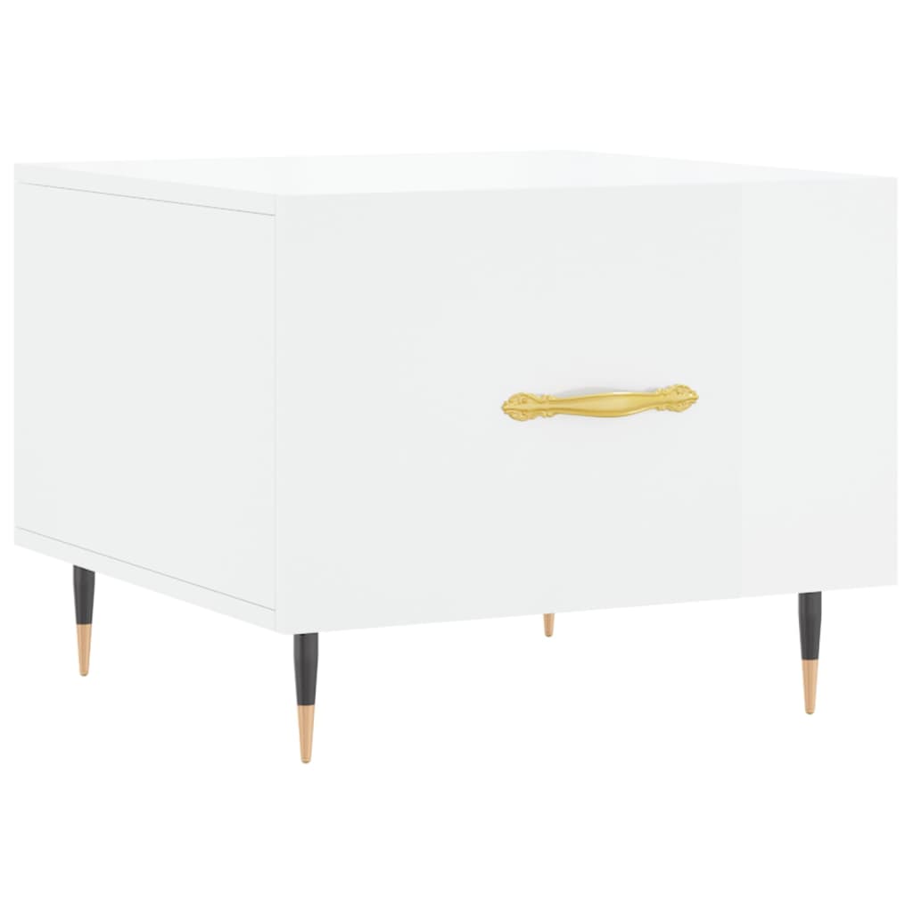 Glossy White Coffee Table 50 x 50 x 40 cm Particleboard