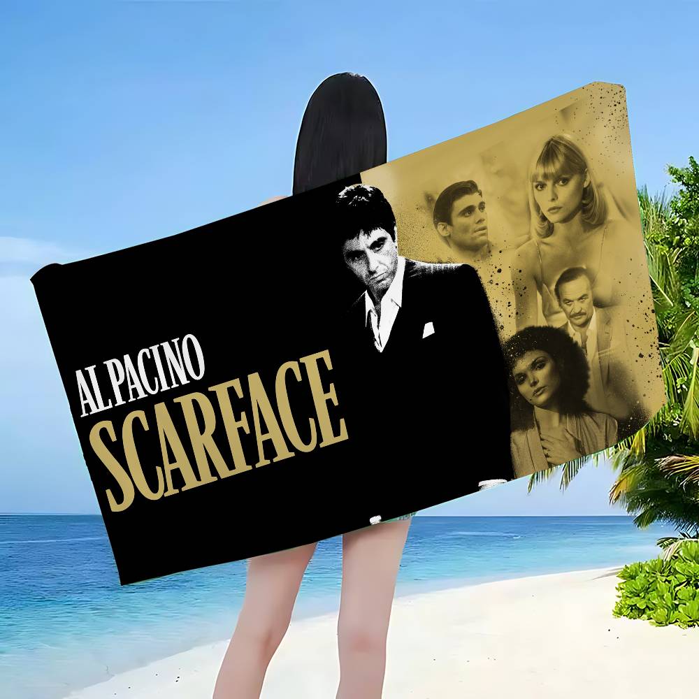 Classic Film S-Scarface Beach Towel Colorful Bath Towels for Girl Microfiber Quick Dry Custom Sand Free Beach Yoga Spa Gym Pool