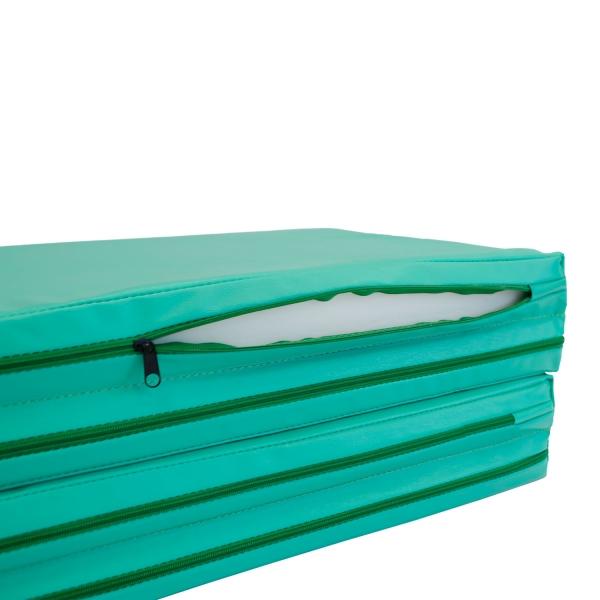 gymnastic mat Gamma 200x100x10 czteroczęściowy - green/yellow
