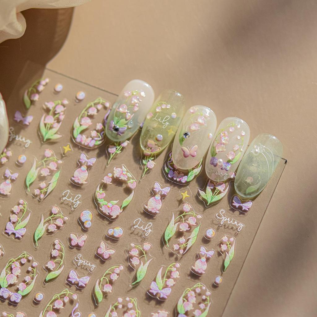 Tomoni Kids' Nail Art Stickers - Japanese Floral Designs, Thin & Durable