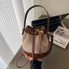 Canvas Bucket Bag For Women With Drawstring Closure And Inner Zipper Pocket For Daily Use
