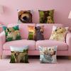 NICE CUTE Pembroke Welsh Corgi Dog Cushion Cover Pillow Case Soft Friendly Fabric  Concealed Zipper