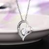 Cao Shi Heart-Shaped Zircon Pendant Necklace - Luxury Valentine's Gift for Women