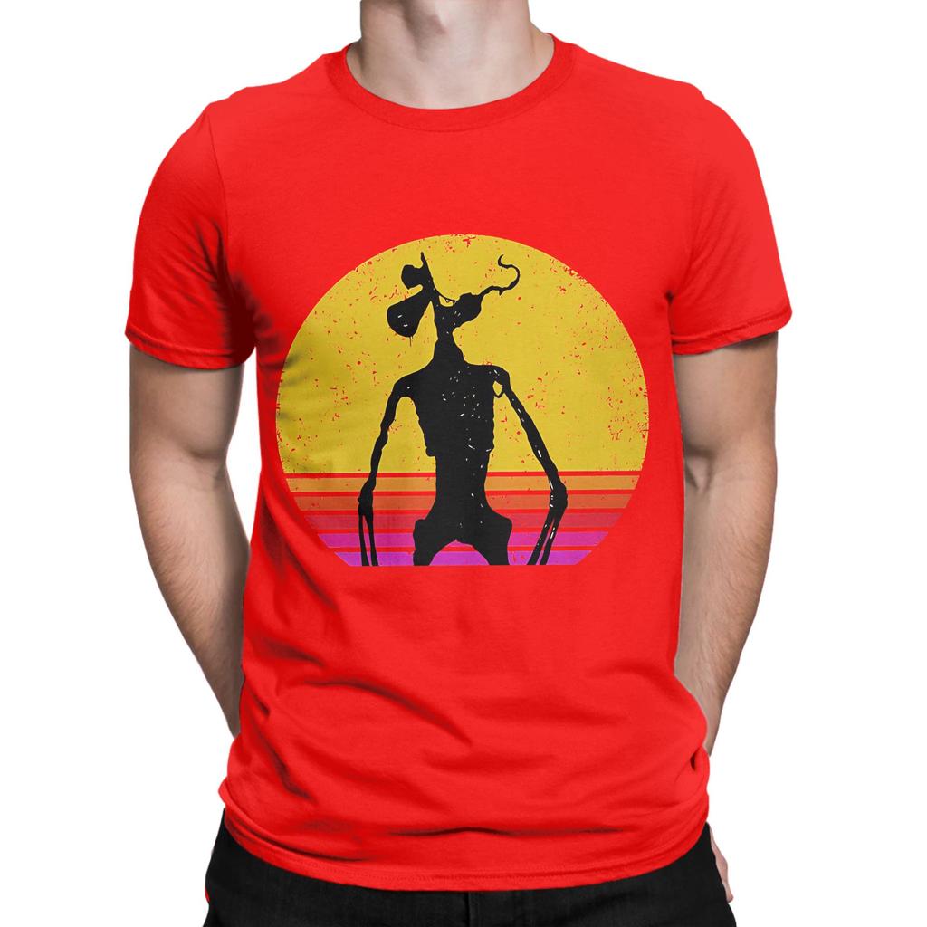 Costume Siren Head Per Bambini Ragazzi Vintage Tramonto Divertente Maglietta 100% Cotone Siren Head T-shirt Top Per Unisex