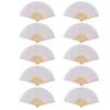  Pack of 10 Chinese Plain Paper Fan White Painting Folding Fan for Art and Crafts