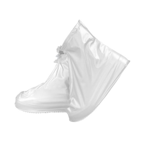 1 Pair Rainproof Shoe Covers Thickened PVC Waterproof No Seam Zipper Wide Opening Non-slip Shoe Protectors