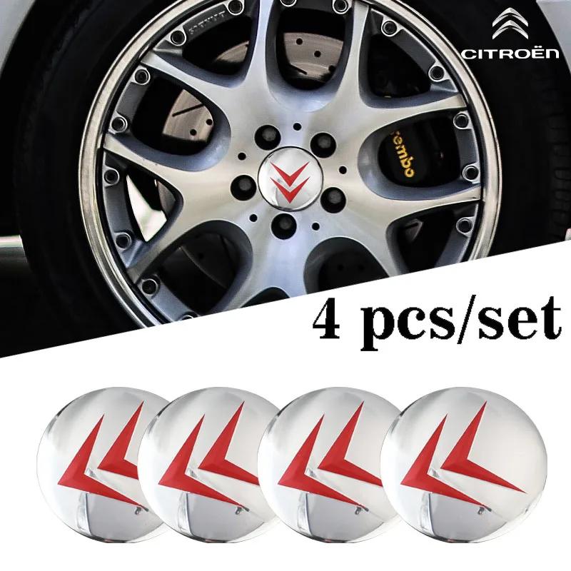 4Pcs 56mm Car Wheel Stickers Center Hub Cap Car Emblem Badge Decal For Citroen C1 C2 C3 Vts C4 Saxo C4L C5 C6 C8 Xsara Picasso