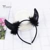 Devil Horn Decor peapael Palus kangast käsitsi valmistatud kerge elastse disainiga juukserõngas Cosplay peod Halloweeni aksessuaarid