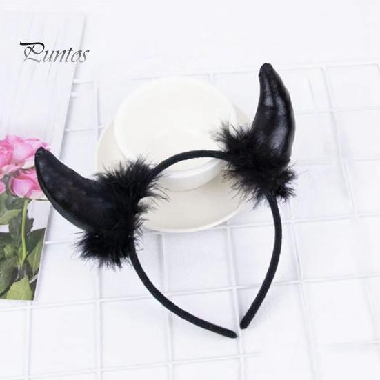 Devil Horn Decor peapael Palus kangast käsitsi valmistatud kerge elastse disainiga juukserõngas Cosplay peod Halloweeni aksessuaarid