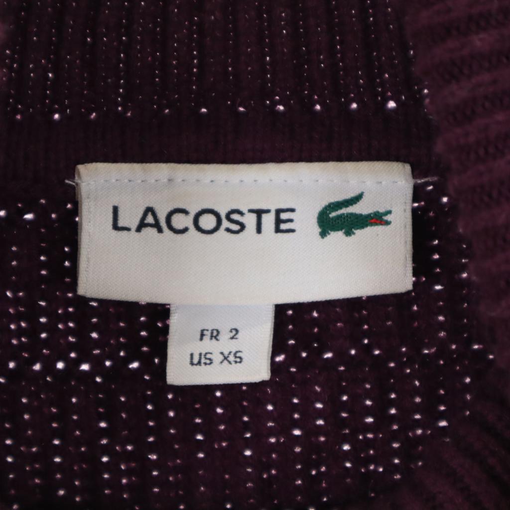 LACOSTE Long sleeve turtleneck sweater XS wine-red knit Men's Used