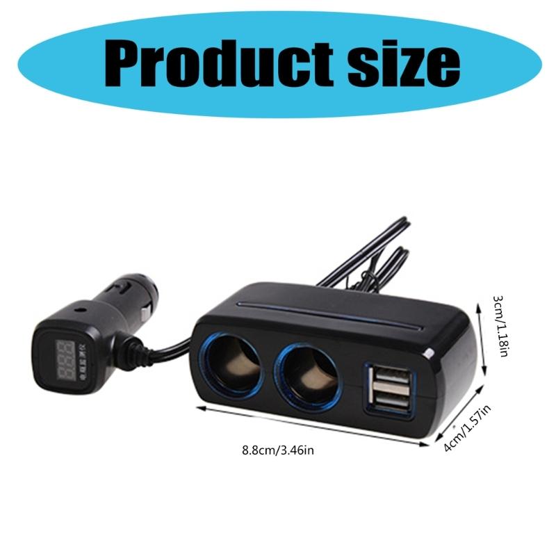 Vehicle Charging Station Double USB Port, 80W Power  Splitter with Voltages Detection for Trucks, and SUVs
