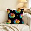Takashi Murakami Flower Sunflower Square Double-Sided printed Pillow Case Bedroom Bedside Pillow Sofa Cushion Cover