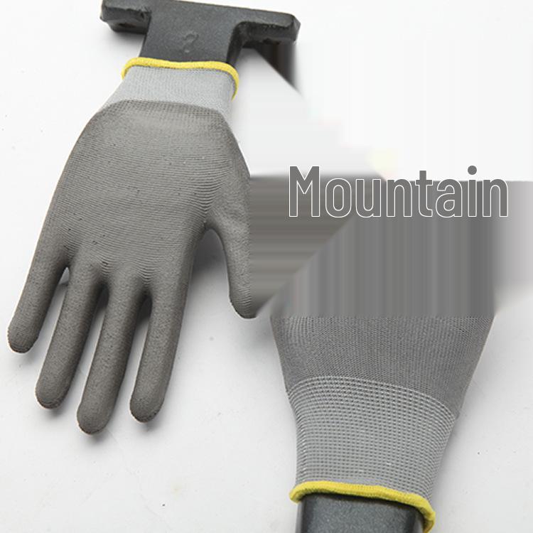 Черные антистатические перчатки из нейлона 13-го калибра с PU-покрытием для электроники