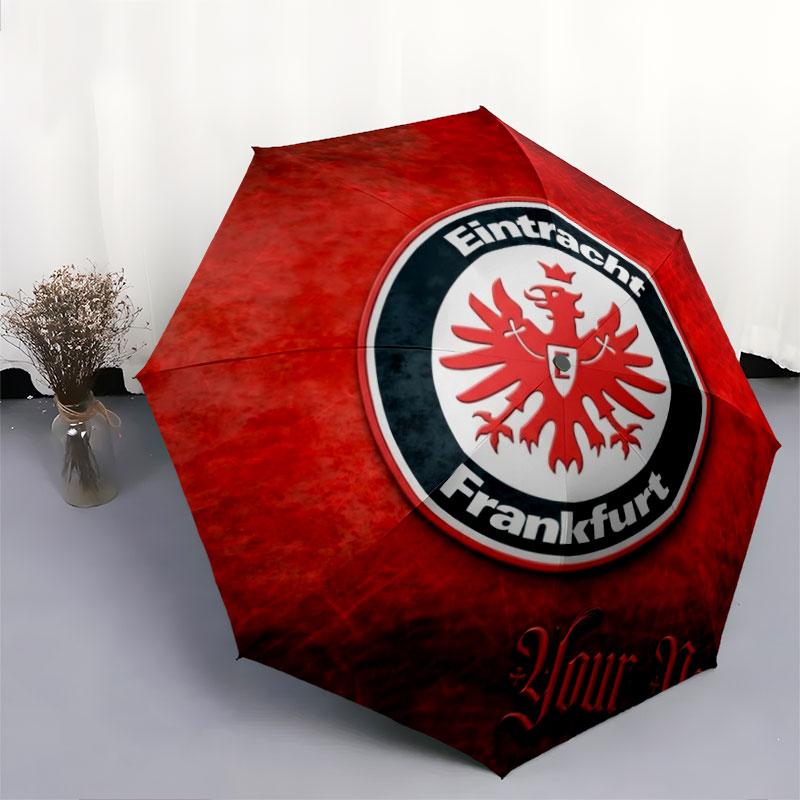 1 PC Automatic Folding Umbrella - Eintracht Frankfurt Custom Name Pattern, Portable & Foldable Design with 8 Ribs, Christmas Birthday Gifts