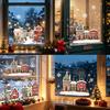 Weihnachts-Fenstersticker Statische Aufkleber, Verschneite Stadthäuser Schneeflocken Glasaufkleber, Wiederverwendbare Klebefreie Adsorption Weihnachten Aufkleber, Feiertagsdekoration für