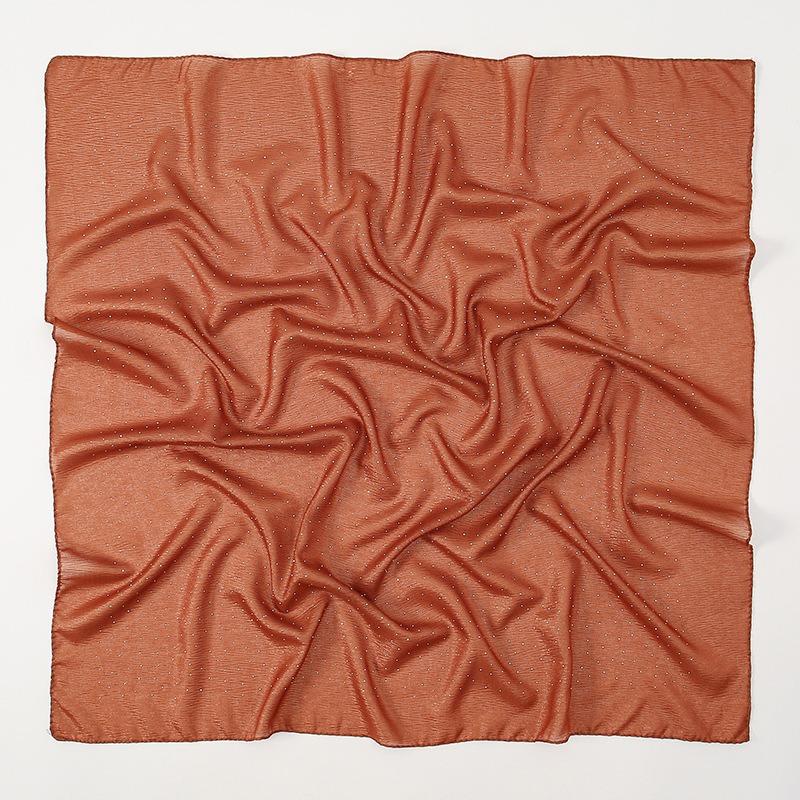 New Malaysia and Indonesia polyester material Gypsy star hot diamond headscarf solid color simple and versatile ethnic bag headscarf square scarf