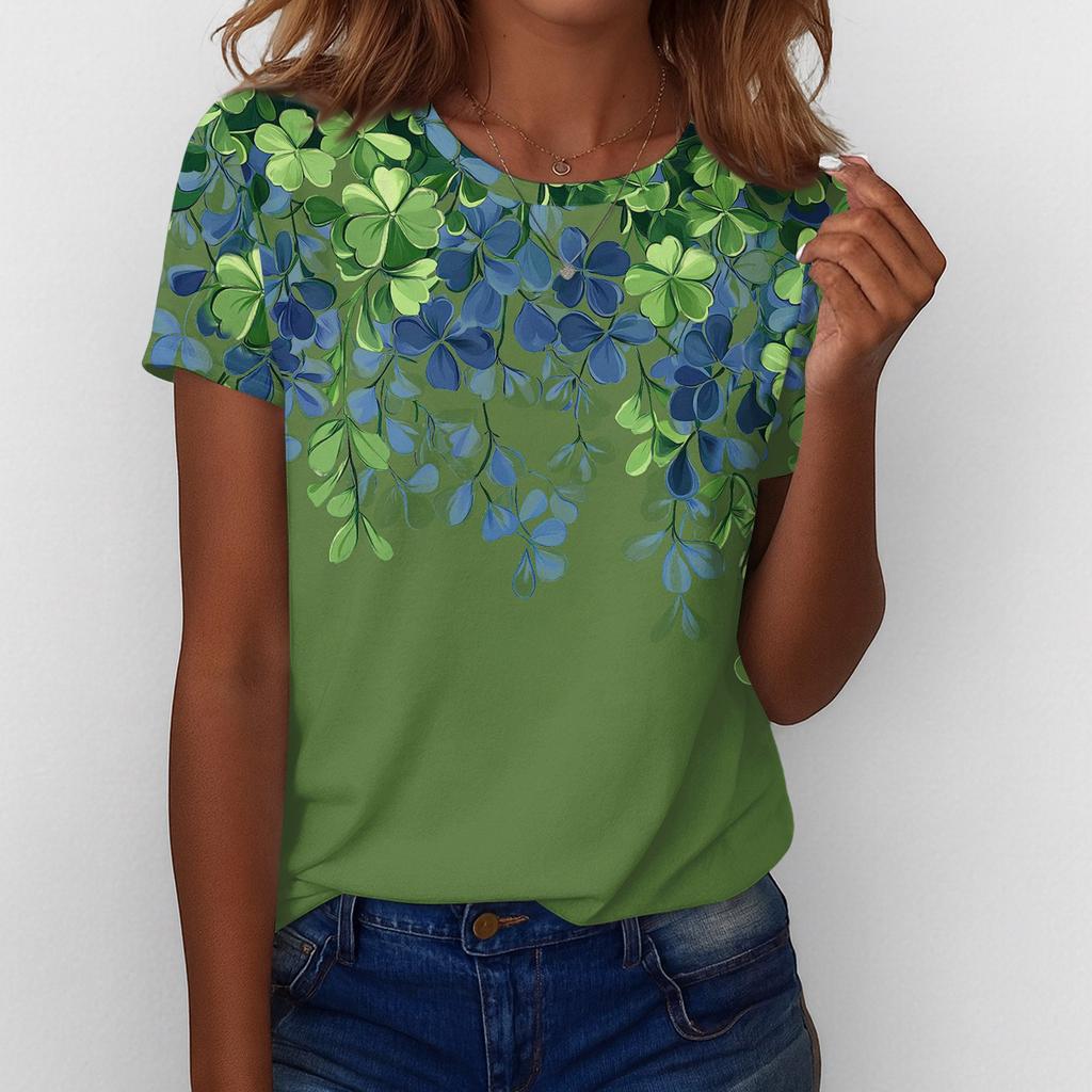 Women's T Shirt Tee Print Short Sleeve Daily Weekend Fashion Basic Regular Top  St. Patrick's Day