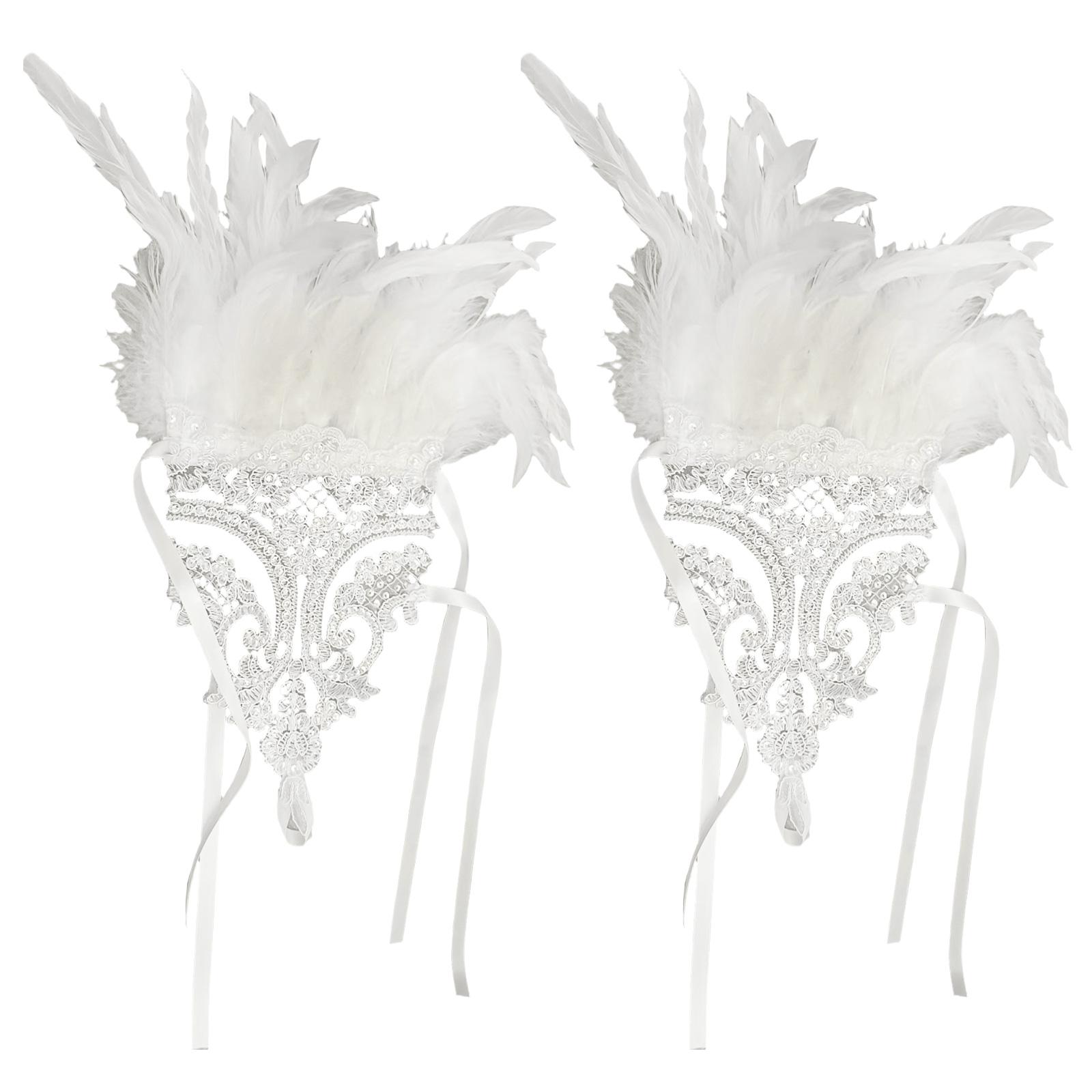 

Bridal Wrist Cuffs Feather Bride Feathered Beaded Elaborate Long Bachelorette Party Hen Party Bride Gloves Hen Party білий