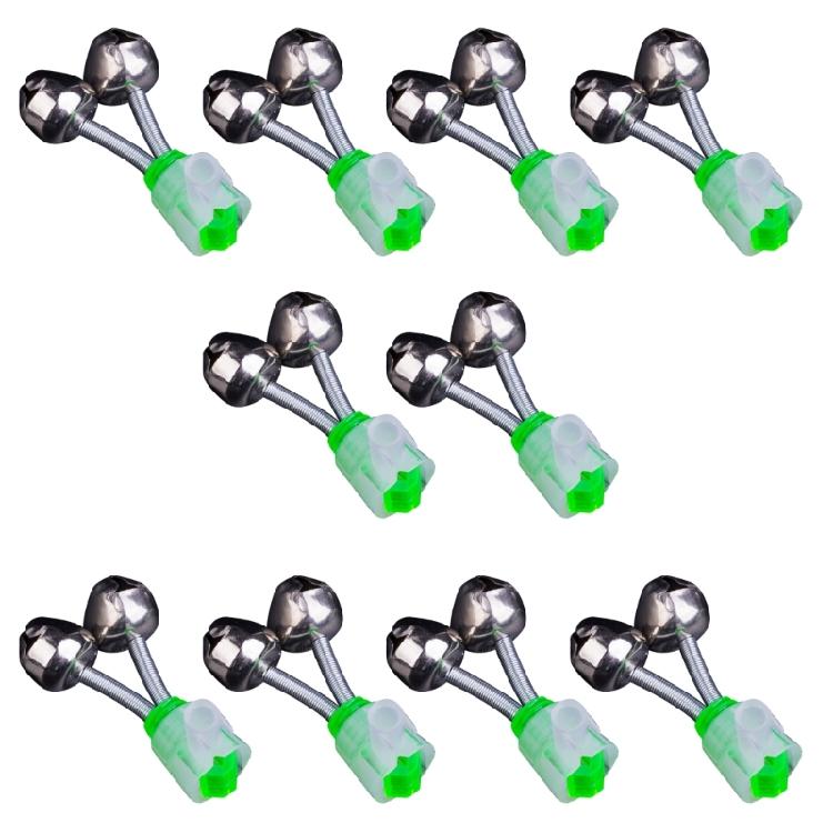 10Pcs Plastic Fishing Rod Alarm Bells Clip Fishing Bites Alarm Double Bells Bites Mark Indicator Fishing Tackle Easy to Use