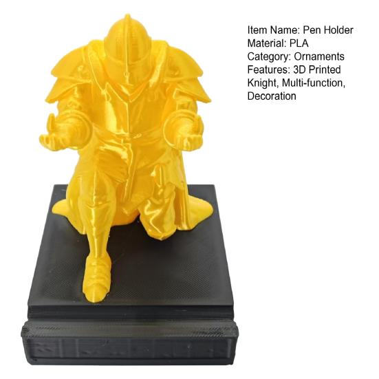 Printed Knight Pen Holder Multi-function Kneeling Knight Pencil Stand Home Office Desktop