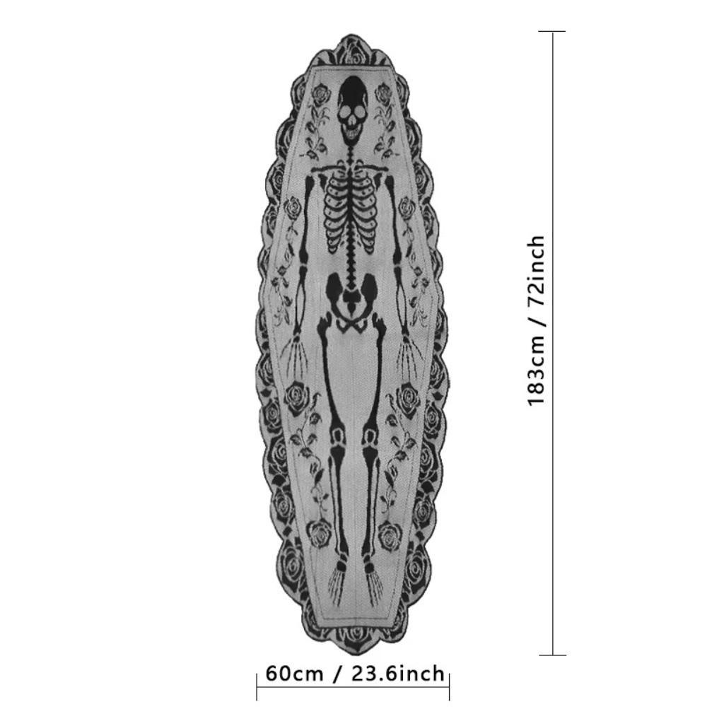 Dark Skeleton Design Table Decoration Cloth Rose Lace Trim Party Table Flag New Table Flag