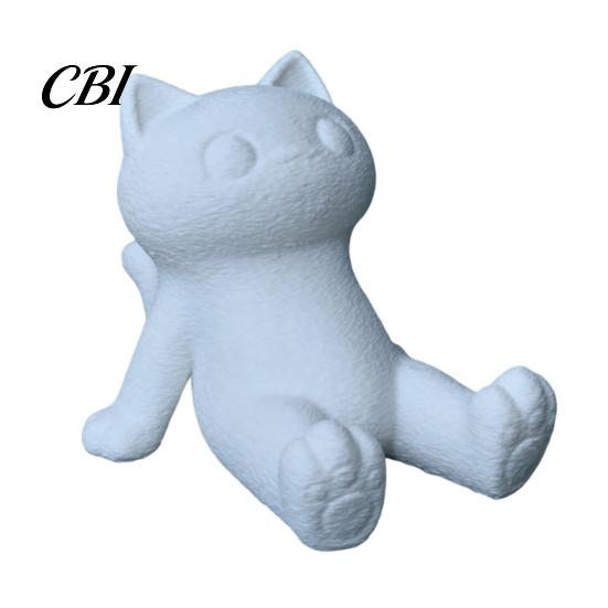 Hands Free Video Stand Cute Cat Phone Stand, 3D Printed Lying Desk Holder for Cell Stable Smartphone Tablet, Mount Home Office Decor, Gift Lovers