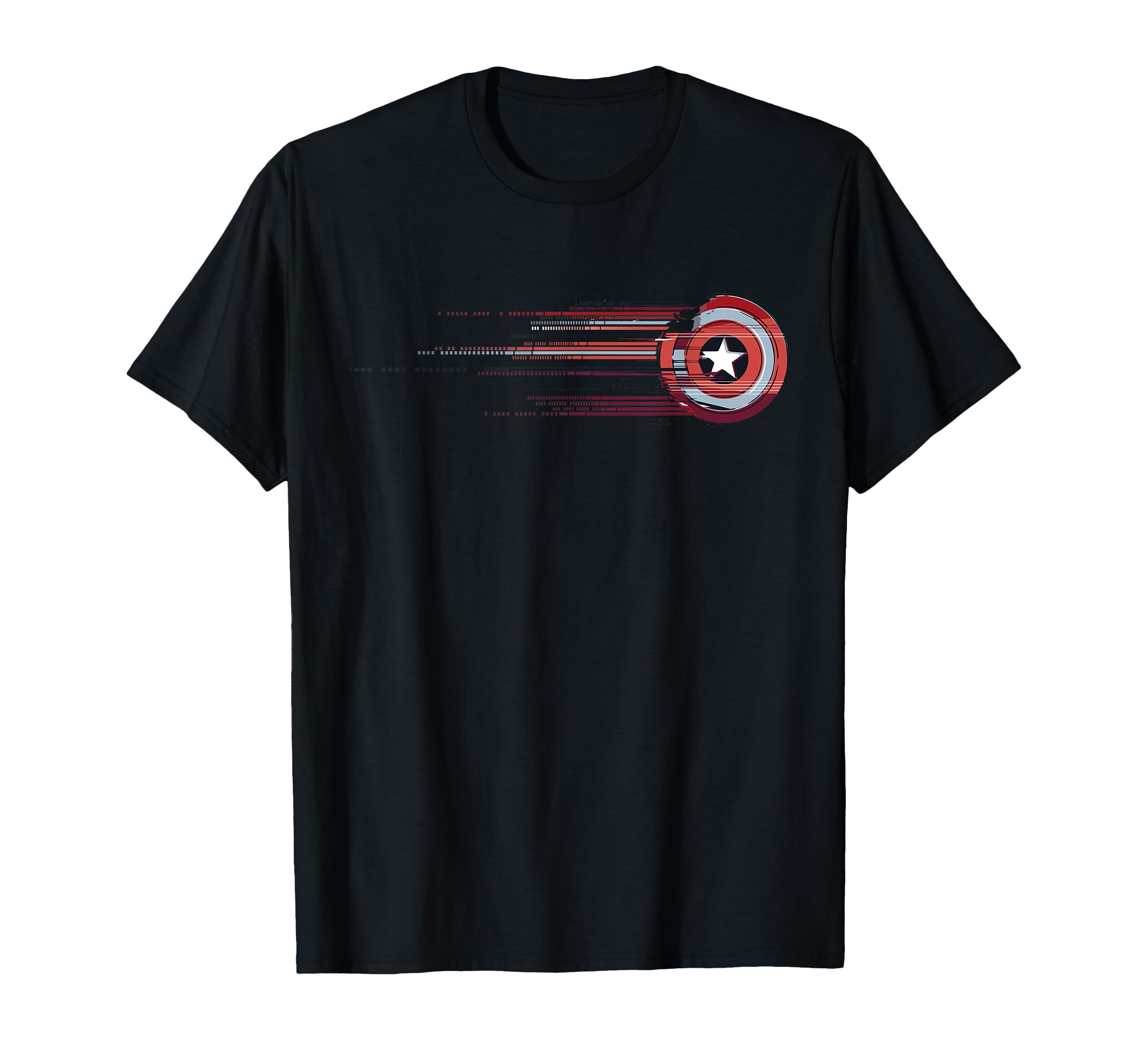 

Marvel Captain America Shield Glitch Stripe T-Shirt