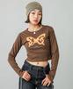 Casual SPRAY BUTTERFLY PRINT BABY TEE BROWN X-girl L/S